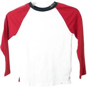 Tommy Bahama NWT Boys' Red White Colorblock Baseball T-Shirt Size Small 5/6